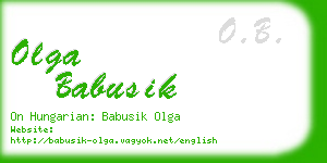 olga babusik business card